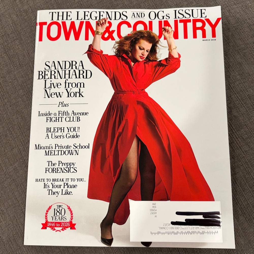 Town & Country Magazine - March 2026 - Sandra Bernhard - NEW!!    magazines